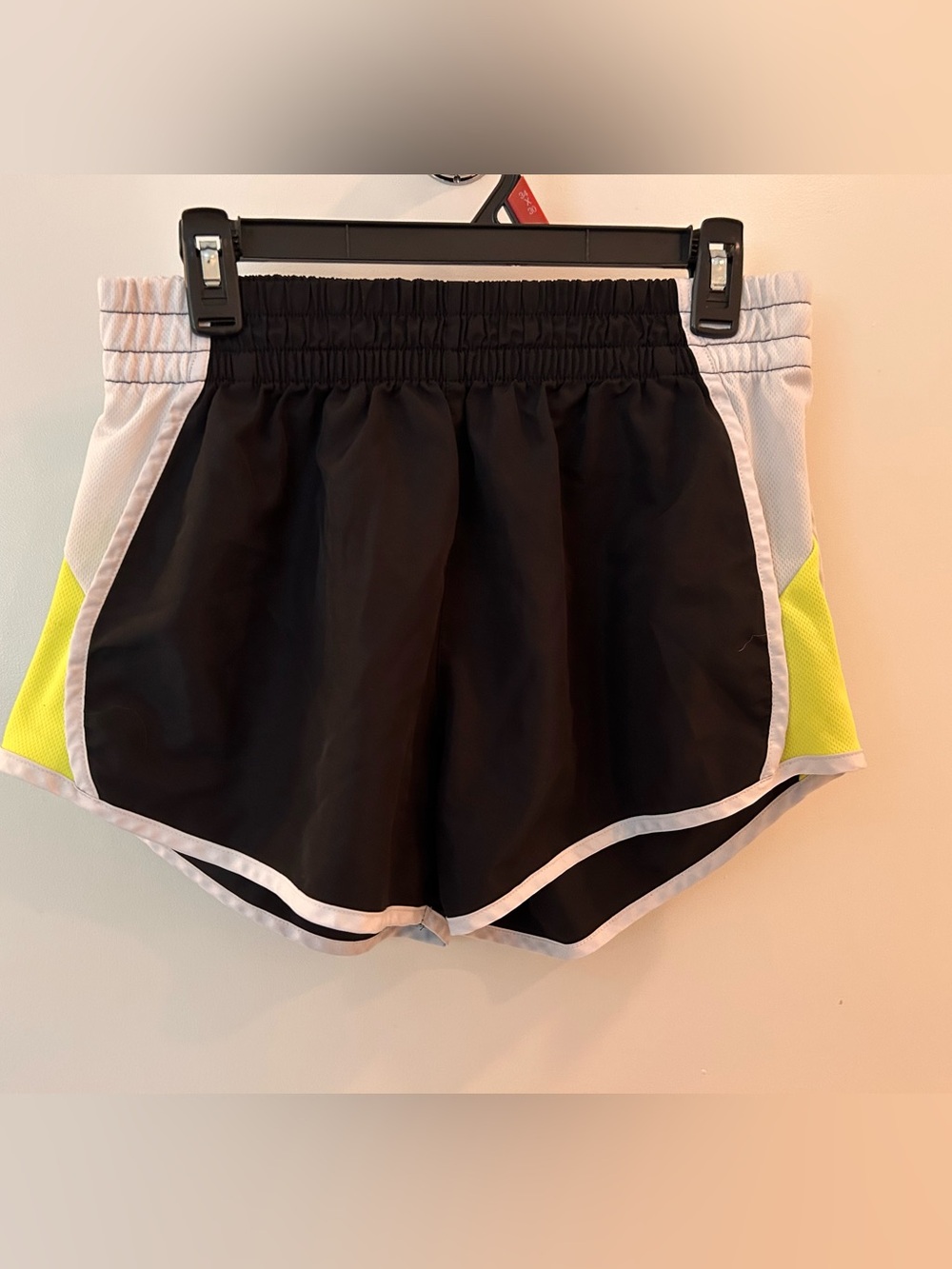 Zone Pro Black Athletic Shorts with Neon Yellow Panels